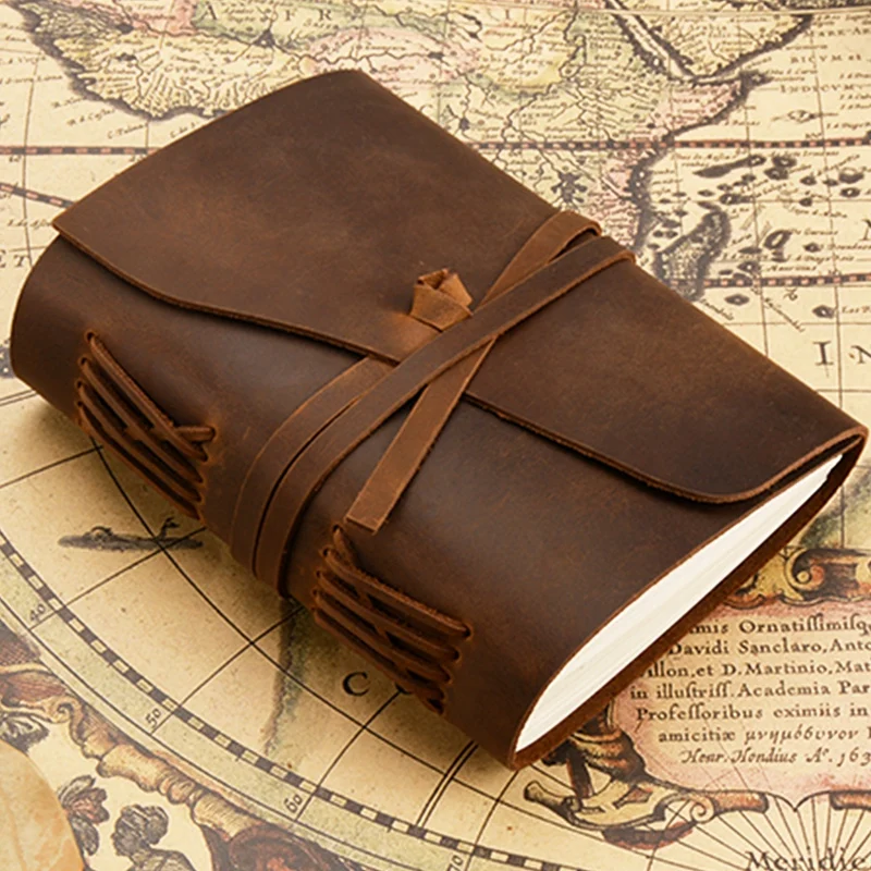 

Leather Magazine Travel Notebook Handmade Vintage Leather Bound Writing