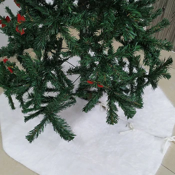

White Long Plush Christmas Tree Skirt Soft Snow Base Floor Carpet Christmas Decoration Holiday Skirts for Home Tree Skirt