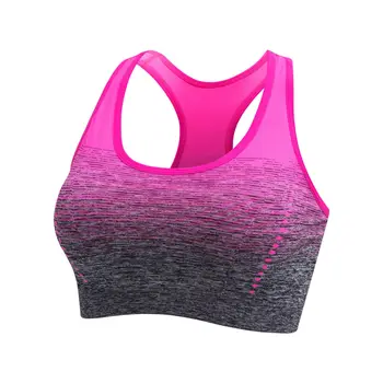 

OVESPORT 2019 Gradual Color Sports Underwear High Strength Shock-proof Yoga Bra Women Fitness Workout Push Up No Steel Ring
