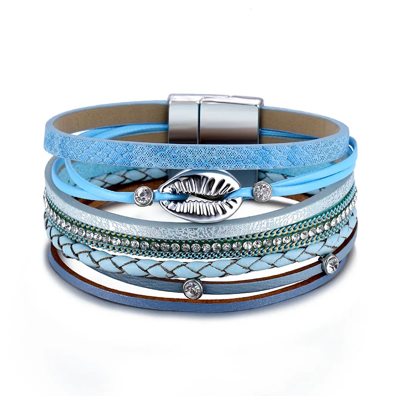 ALIUTOM модные браслеты для женщин с магнитной пряжкой, кожаная браслеты с кристаллами, ювелирные изделия, подарки, браслет для женщин