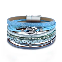 ALIUTOM модные браслеты для женщин с магнитной пряжкой, кожаная браслеты с кристаллами, ювелирные изделия, подарки, браслет для женщин