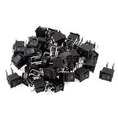 AC 250V 6A AC 125V 10A 4 терминала DPST 2 положения кулисный переключатель черный 50 шт