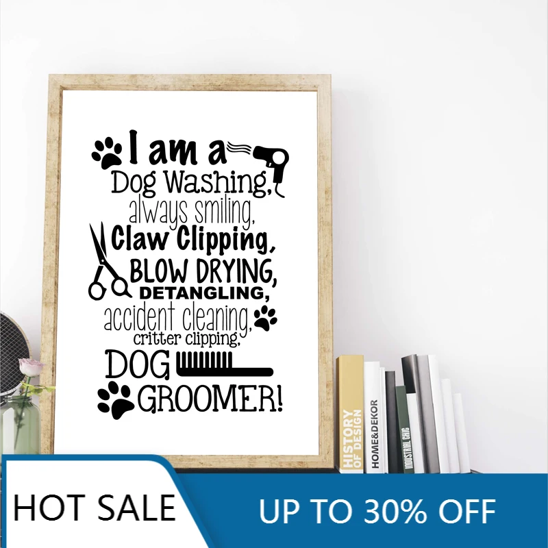 Dogs Groomer Hairdresser Quote Wall Art Canvas Painting Posters Prints