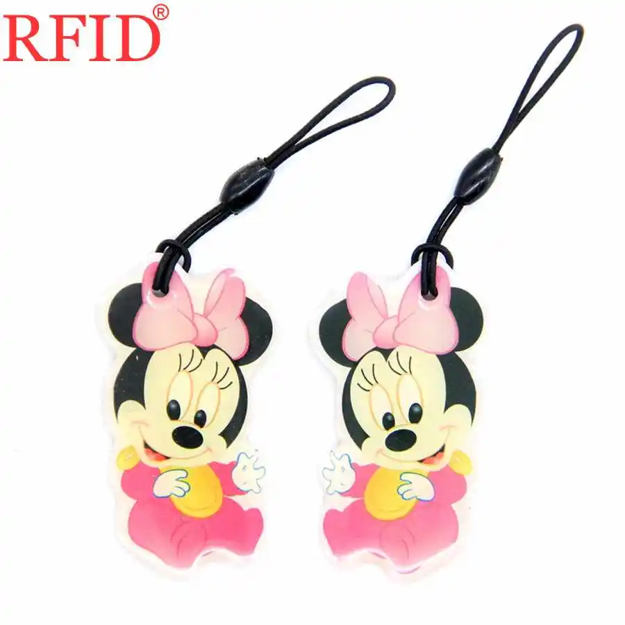2pcs Random Color UID S50 1K 13,56 Mhz брелок с мультипликационным рисунком, анимационный брелок, сменный NFC значок, карта RFID IC Card, 1 шт - Цвет: 2pcs Random Color