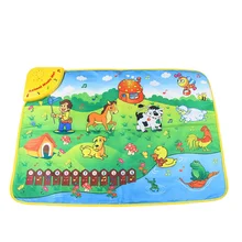Детские игрушки, музыкальный ковер для детей раннего образования, музыкальный ковер с животными, детский музыкальный коврик для ползания, игрушки для детей, Детский коврик, подарки для детей