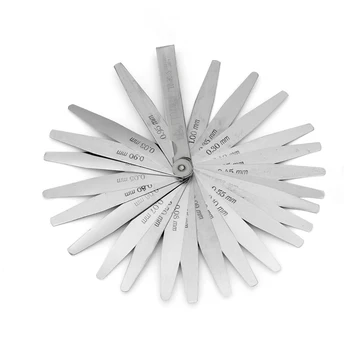 Feeler Gauges 17 Blades 0.02-1.00MM Metric Feeler Gauge Foldable Thickness Gap Metric Filler Feeler Gauges For Measurements Tool
