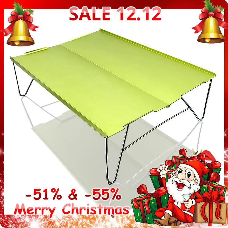 

3 PCS Ultralight Folding Beach Table Aluminum Portable Camping Desk
