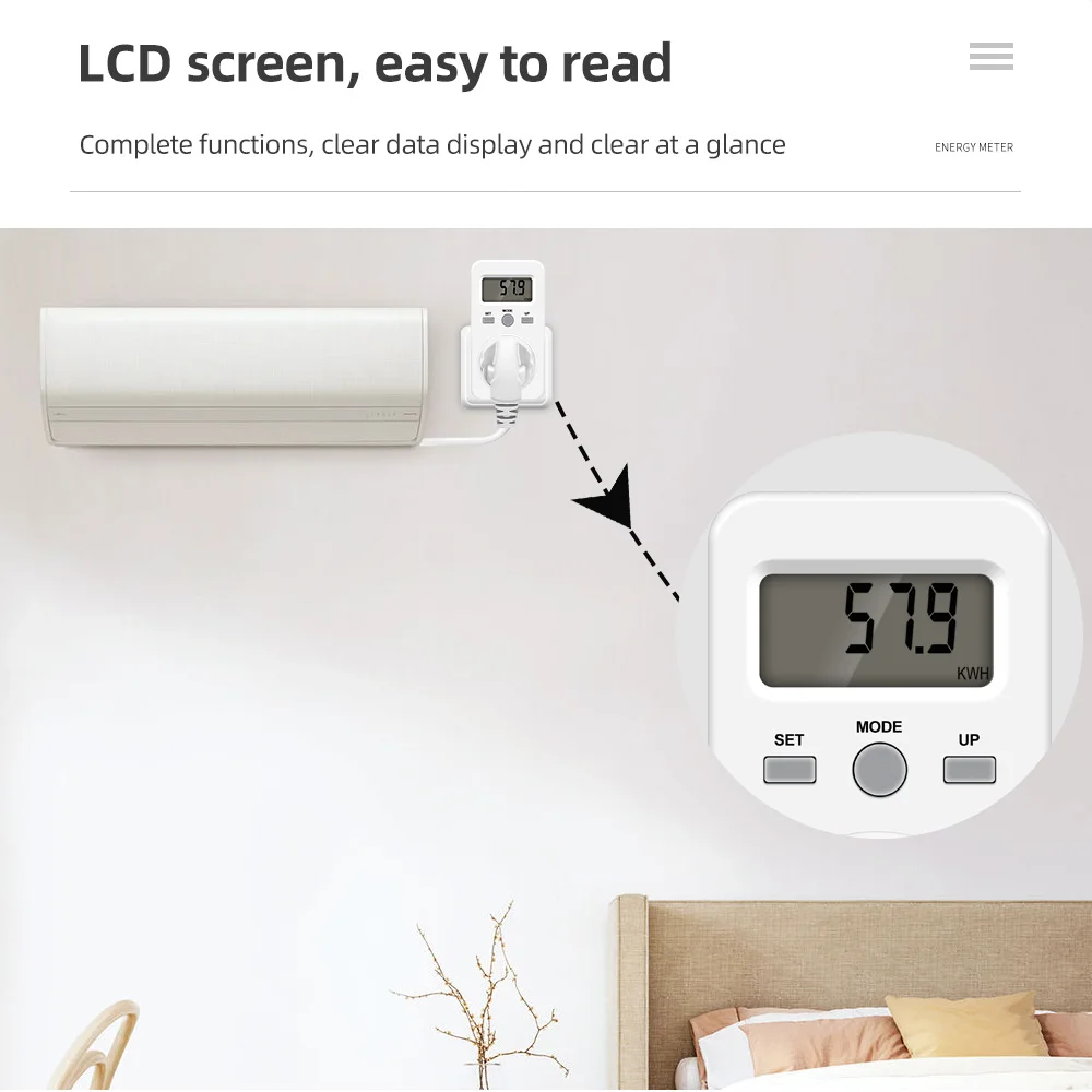 Wattmetru digital 220V 110V AC Contor de energie electrică Contor de energie Contor de energie Priză UE Putere Kilowați Putere Contor de electricitate_voghion.com