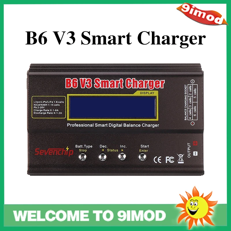 Высококачественное балансирующее зарядное устройство B6 V3 80 Вт 6A Lipo Dis