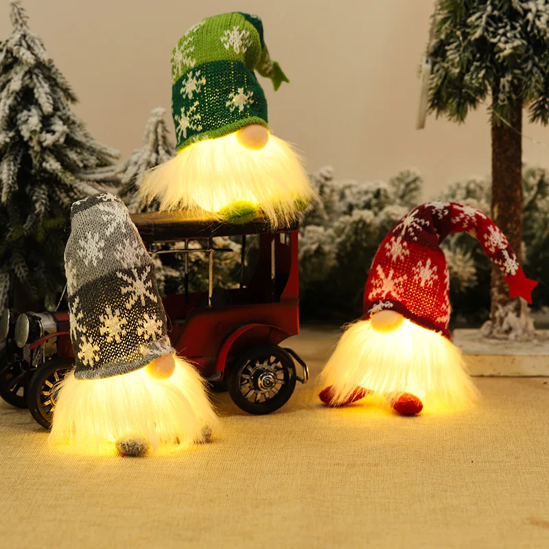 Christmas Gnome Lamp Luminous Plush Long-Iegged Old Xman Doll Tree Pendant Ornament Table Decor Happy New Year 2022 | Дом и сад