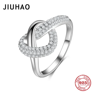 

Happy love forever Clear Zirconia Finger Ring 925 Sterling Silver Women Engagement Wedding Band Ring