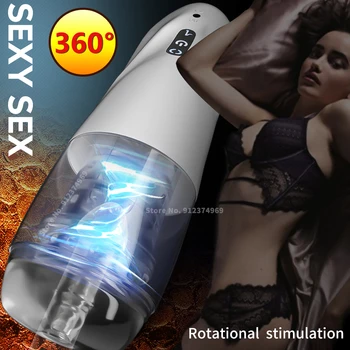 Automatic Telescopic Rotation Male Masturbator 10 adjustable Modes pussy adult Masturbator Cup Electric Climax Sex Toy for Men 4