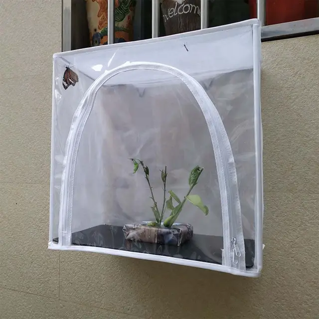 Rovarháló Ketrec Pillangó Élőhely -Kritter Megfigyelő Doboz Hernyóház Dupla Cipzár Rovar Terrárium - Image 2