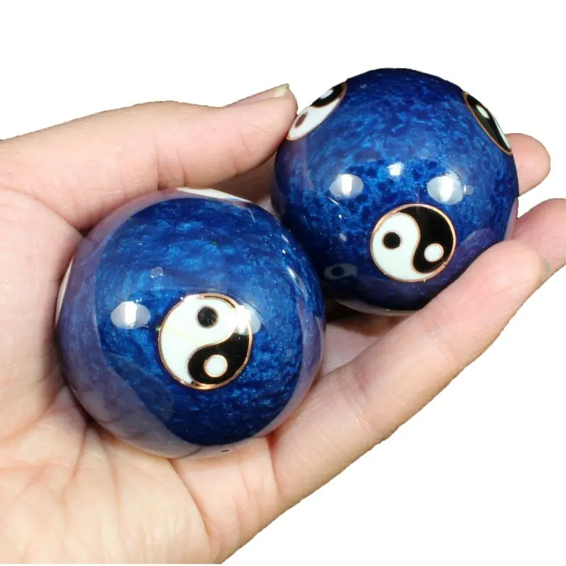

One Pair Chinese Health Balls Baoding Enamel Ball Massage Balls For Hand Therapy Exercise and Stress Relief