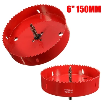 

1 Set M42 150mm Hole Saw Blade Bi-Metal Holesaw Bit For Cornhole Boards Corn Hole Drilling Cutter Hex Drill Hole Cutting Saw