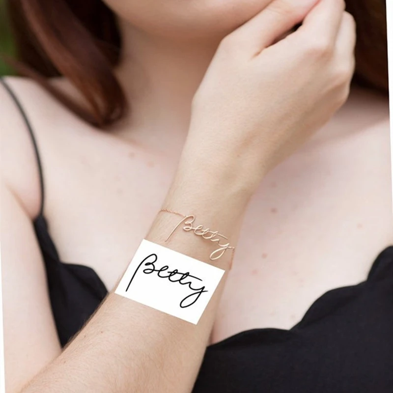 

Charming Signature Name Bracelet Custom Jewelry Stainless Steel Handwriting Nameplate Bracelet Handmade Gifts Trendy Unisex