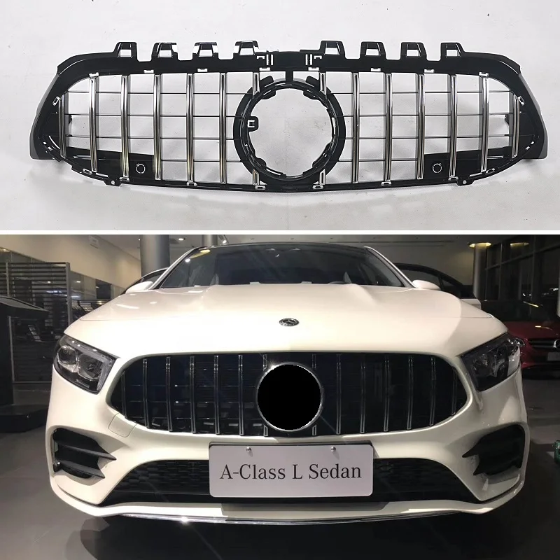 

Сменные детали для автомобиля, передняя решетка радиатора для Benz A Class W177 2019 + Diamond GTR AMG, стильный корпус, хромированная решетка для капота автомобиля