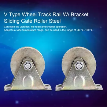 

2PCS/Set V Type Shower Door Rollers Sliding Shower Door Wheels Fittings Track Rail W/ Bracket Sliding Gate Roller
