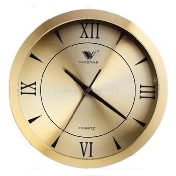 

Golden Large Wall Clock Metal Retro Silent Living Room Bedroom Hotel Lobby Wall Watches Home Decor Orologio Da Parete Gift SC619