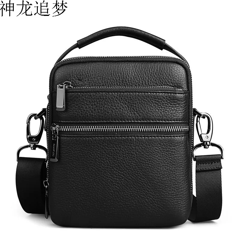 

Men's bag shoulder bag genuine leather business casual youth vertical purse Messenger bag ipad pocket male totes bag handbag