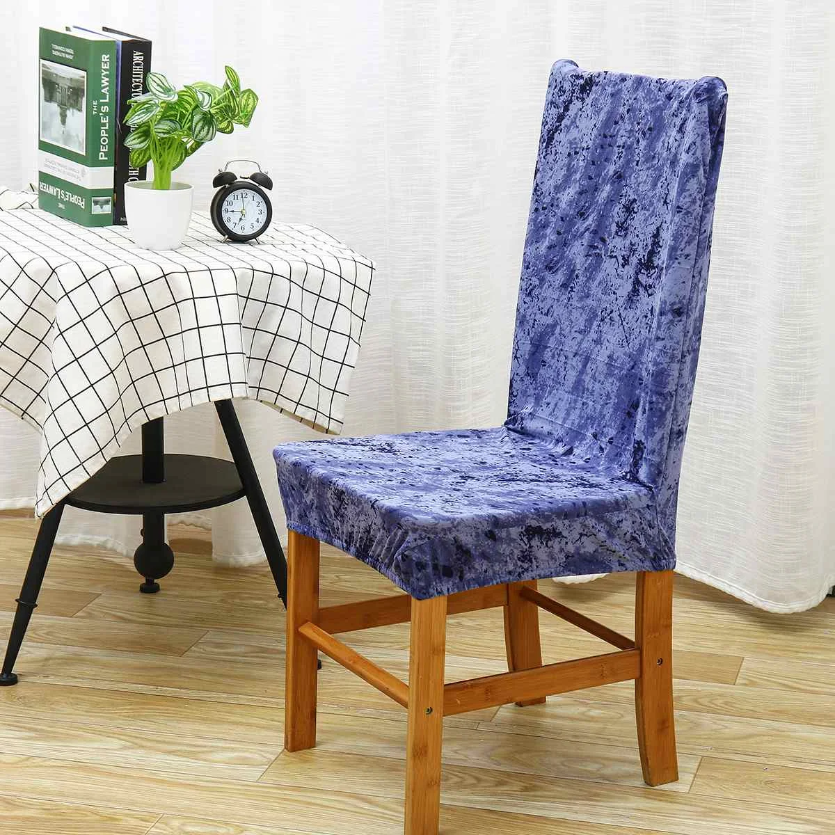 Navy Blue Универсальные чехлы для обеденных стульев, чехлы на стулья из спандекса, эластичные Чехлы для офисного компьютерного стола, чехлы для стульев для свадьбы, банкета, отеля - Цвет: Navy Blue