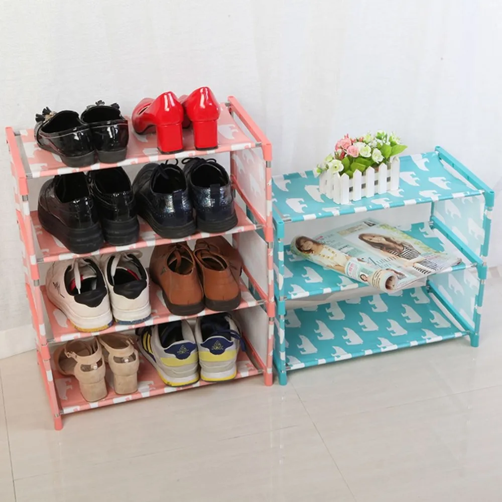 3 /4Tiers Non-woven Fabric Storage Shoe Rack Hallway Cabinet Organizer Holder Door Shoe Storage Cabinet Shelf DIY Home Furniture