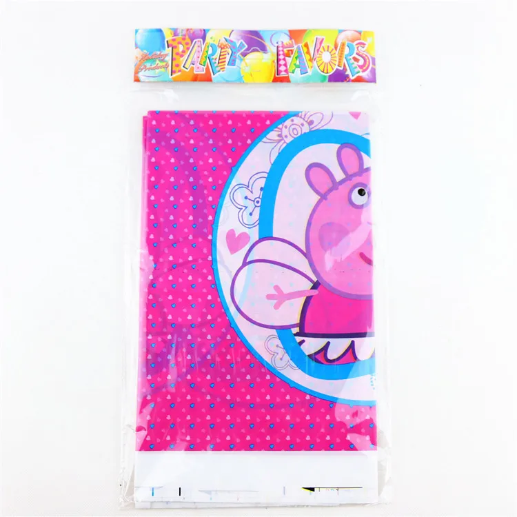Peppa pig семья Свинки Пеппы пакет папа мама фигурка оригинальная Pelucia аниме Свинка Пеппа украшение для вечеринки в день рождения игрушки подарки - Цвет: 1 tablecloth