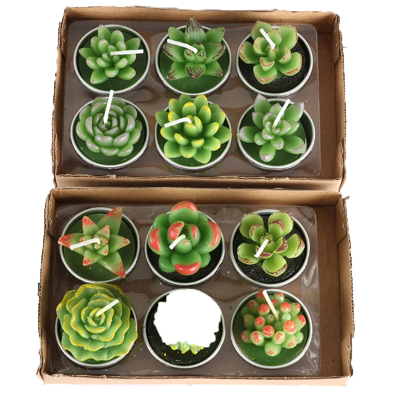 Quail 12pcs Smokeless Scented Candle,Home Decor Candle,Succulent Plants Cactus Candle,Wedding Candle,Birthday Candle