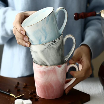 

Marble ceramic cup water cup coffee cup tea cup tea mug color mug couple