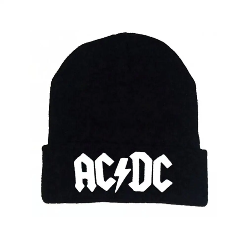 Зимняя ACDC шапка бини с вышивкой для женщин и мужчин крутая черная Теплая Лыжная Шапка уличная хип-хоп шапки унисекс вязаная шапка Skullies