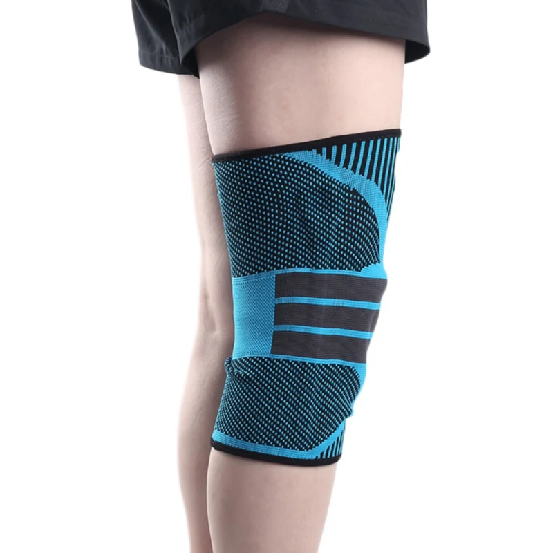 Durable Silicone Spring Anti Collision Basketball Sports Knitted Compression Elastic Knee Brace Support Patella Knee Protector1