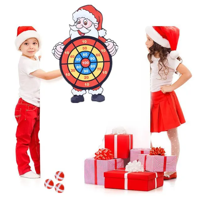 Dart Board Christmas Santa Claus Style Children Dart Board and Sticky Balls Toy Set NSV775 6