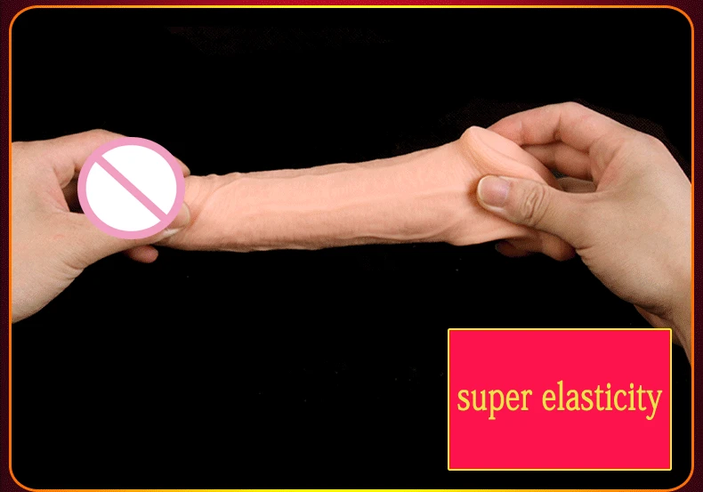 JIUAI Penis Extender Super Soft Silicone Realistic Cock sleeve Reusable Condoms Sex Toys For Men On The Dick Scrotum Bondage  (6)