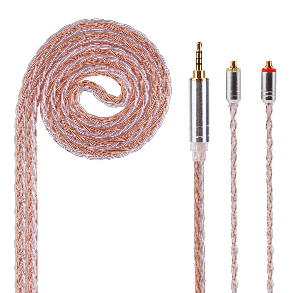 HiFiHear 8 Core посеребренный кабель 2,5/3,5/4,4 мм балансный кабель с MMCX/2pin разъем для AS10 ZS10 ZS6 ZST C10 C16 V80 V90
