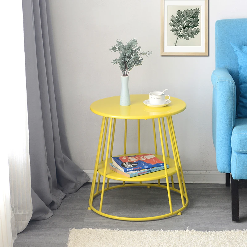 Северная Европа кованый железный двухслойный край несколько чайный столик