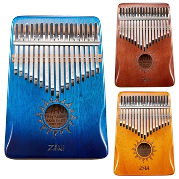 

Sun Pattern 17 Keys Mahogany Wooden Kalimba Percussion Musical Instrument Thumb Finger Piano African Sanza Mbira with Tuning