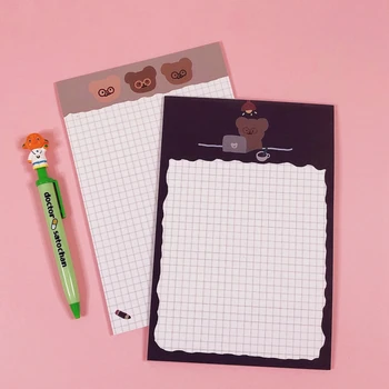 

30Sheets/Pack Kawaii Korean INS Cute A5 Glasses Bear Memo Pad N Times Sticky Notes Portable Notepad School Office Supply