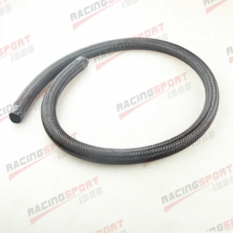 

AN-8 8AN Black Nylon Cover Braided 1500 PSI Oil Fuel Gas Line Hose Sold by Foot