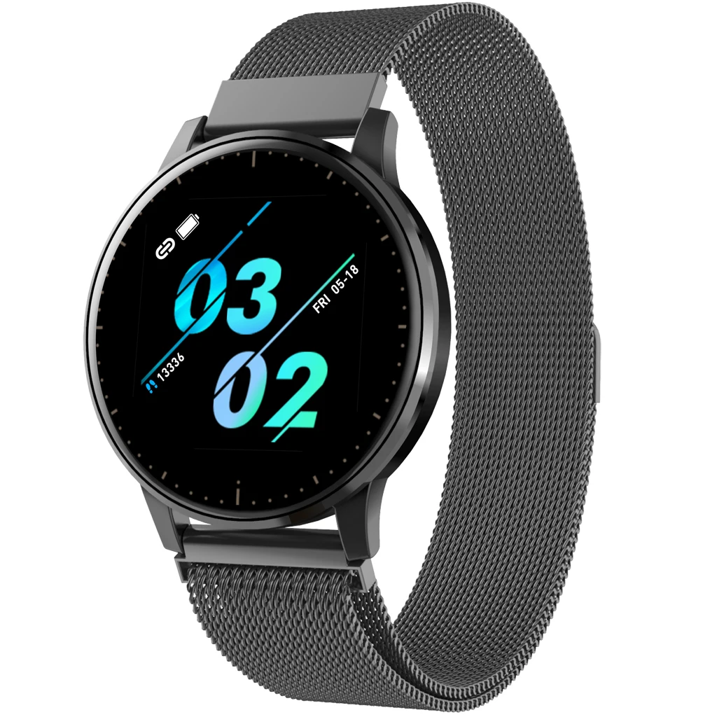 Black Milanese Q20 Смарт часы для женщин спортивные фитнес трекер сердечного ритма кровяное давление сна монитор мужчин браслет Smartwatch для IOS Android - Цвет: Black Milanese