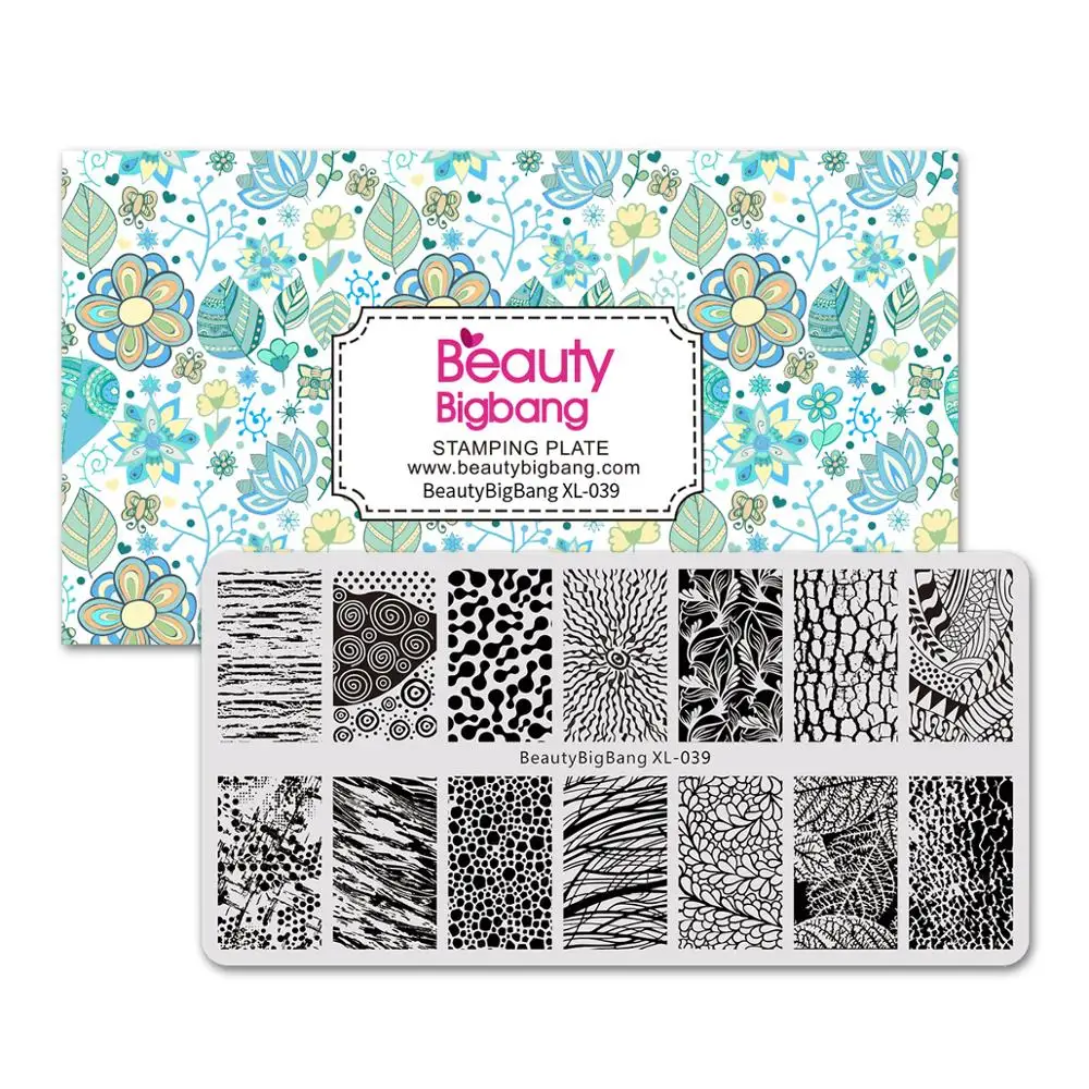 BeautyBigBang штамповка для ногтей прямоугольник Маникюр кружево Французский ногтей штамповка пластины шаблон формы инструменты для дизайна ногтей XL-069 - Цвет: 39