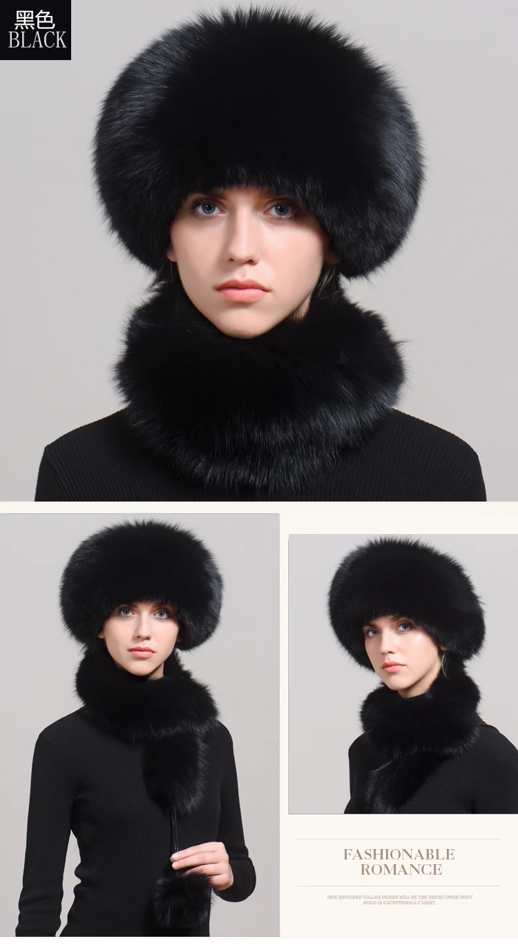 Женская зимняя шапка из натурального Лисьего меха монгольского лисьего меха, шарф, наушники из кроличьего меха, женская зимняя меховая шапка