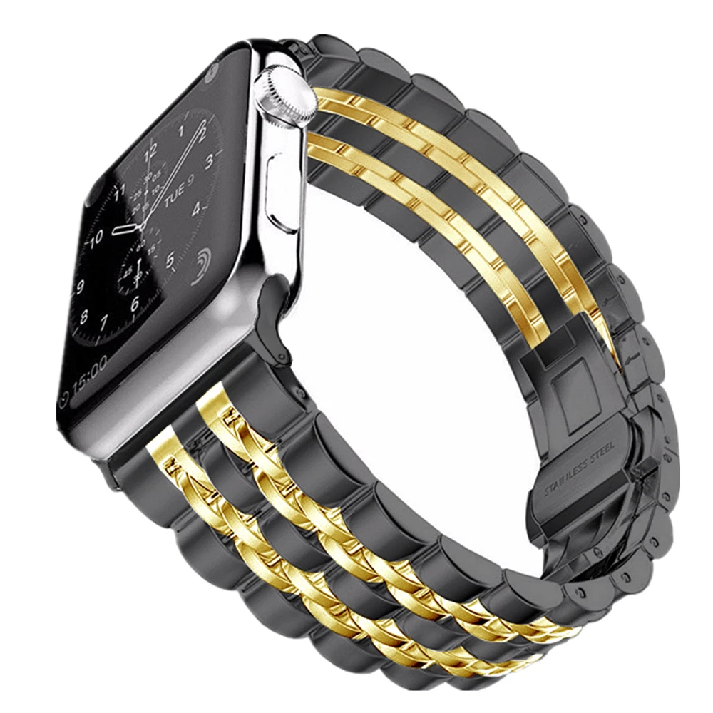 Ремешок для iwatch серии 5 4 40 мм 44 мм ремешок из нержавеющей стали Ремешки для наручных часов для apple watch 3 2 1 38 мм 42 мм браслет correa