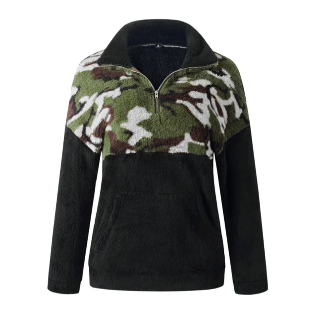 fluffy camo hoodie