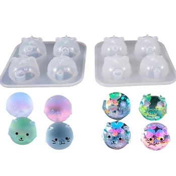 

DIY Crystal Epoxy Resin Mold Four Small Animal Mold Piglet Chicken Ornaments Doll Silicone Mold For Resin