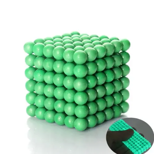 5 мм Нео Куб меташары Магнитный магический куб Bucky Magcube блоки Обучающие шарики с металлической коробкой - Цвет: glowing 216pcs