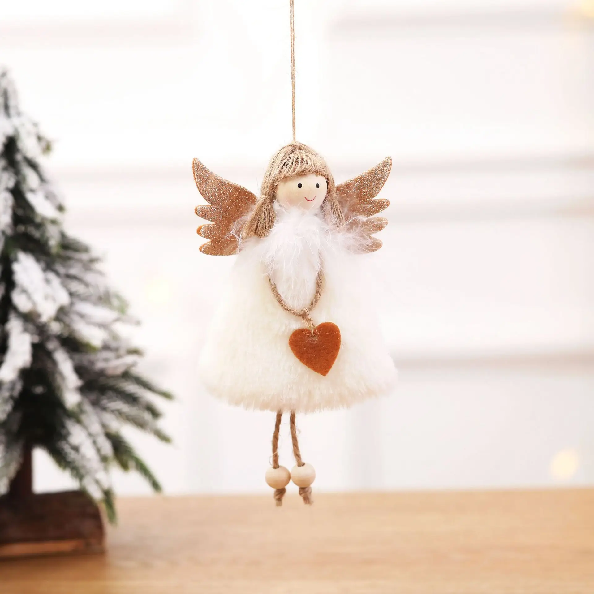 Рождественский подарок длинные и короткие ноги ткань плюшевый ангел Девочка Эльф кукла Рождественская елка украшение подвесная Подвеска Декор для рождественской вечеринки