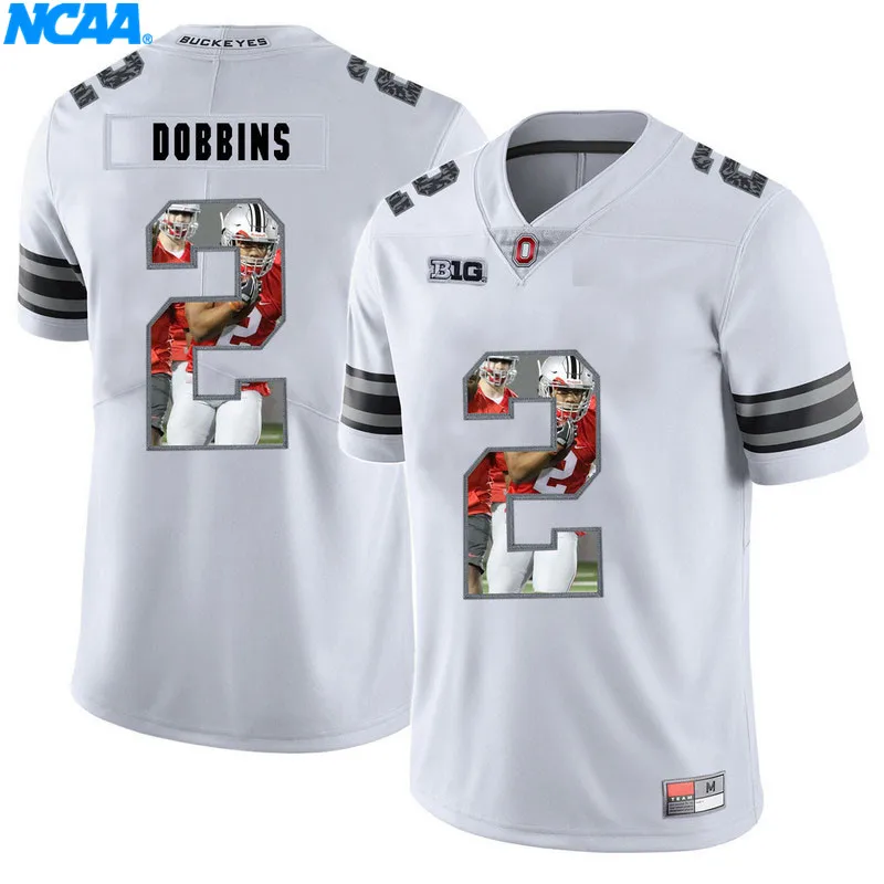 Новое поступление, высококачественные трикотажные изделия J.K Dobbins#2 J.T. Barrett#16 футболка ограниченной серии Джерси S-XXXL - Цвет: 2