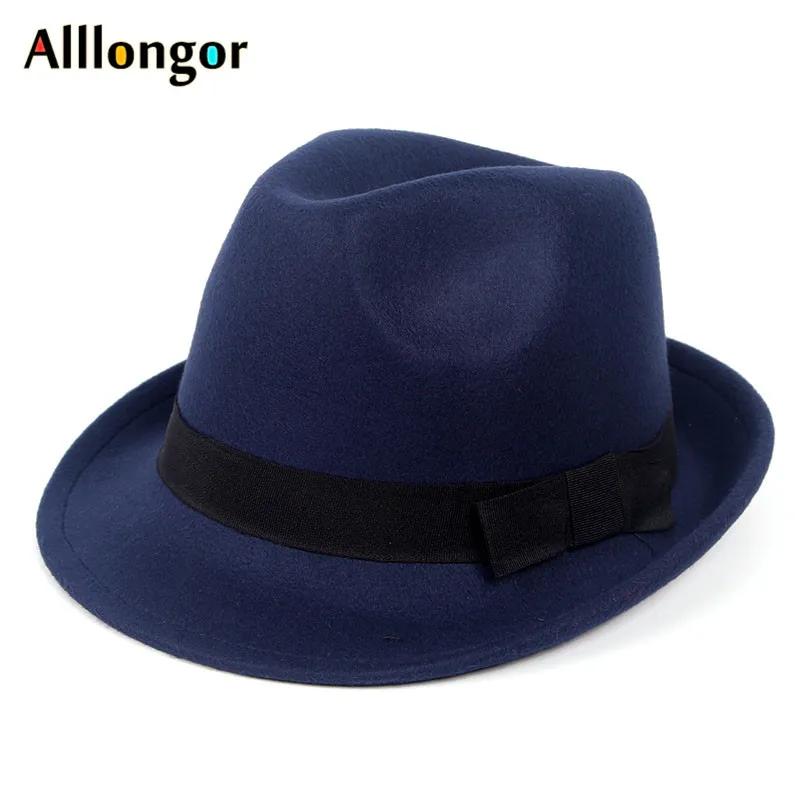Осень Зима теплые Fedora Мужские Женские шапки Мягкая мужская фетровая шляпа Открытый джаз шляпа Панама черная шерсть chapeu fedora