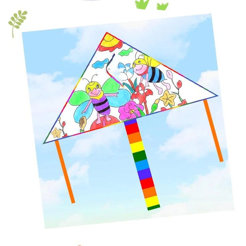 10pcs/lot kids kites blank kites diy kite teaching painting kite line outdoor toys flying albatross factory