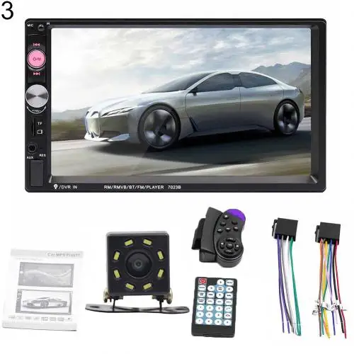 Bbluetooth машине 7023B 7 дюймов 2 Din Автомобильный Радио Bluetooth аудио видео MP5 Авто Радио DVD мультимедиа плеер Камера фм модуляторы 무선 보조배터리 - Цвет: 8 LED Rear Camera